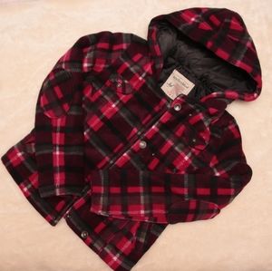 5/$25 Anchor Blue Retro Flannel Plaid Jacket XS
